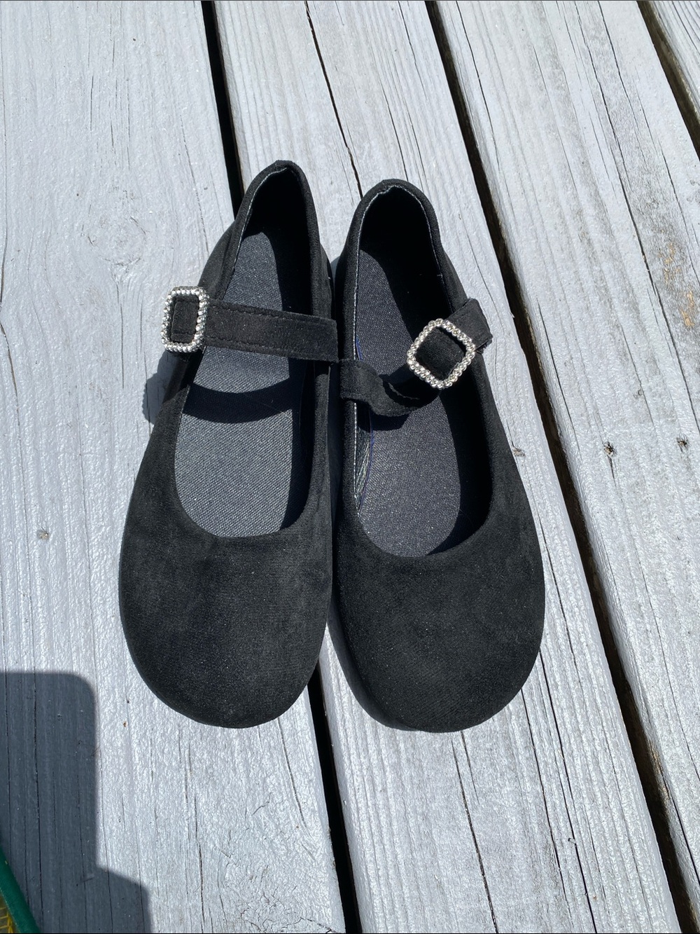 4/$20 black flats with Velcro strap